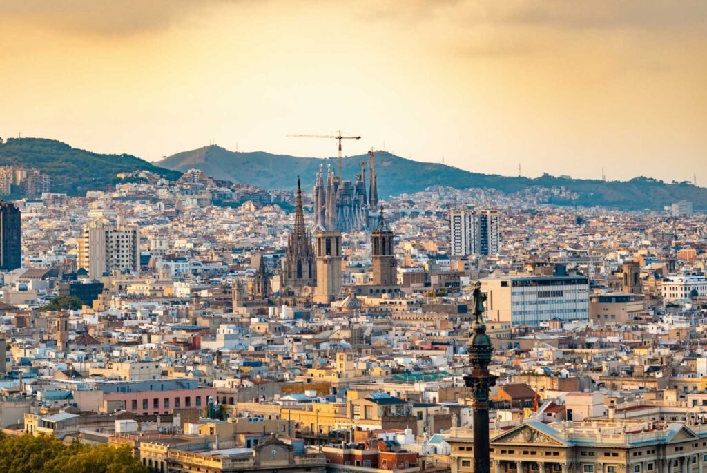 Vista aérea de las calles de Barcelona