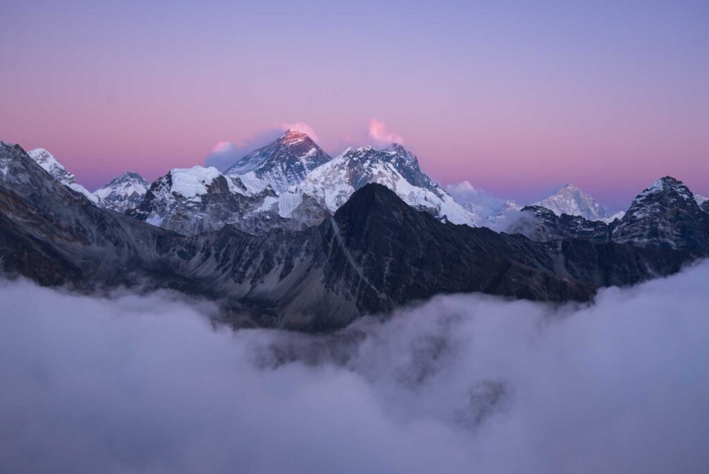 Hermoso paisaje del Monte Everest en Asia